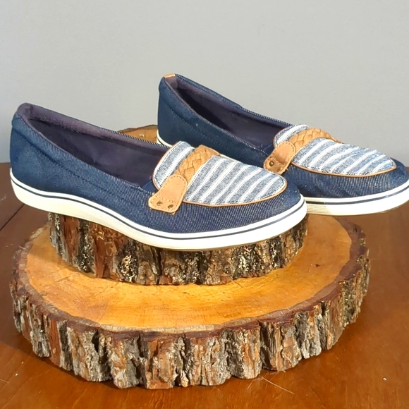 Grasshoppers Ortholite Loafer Boat Shoe 8.5 Blue